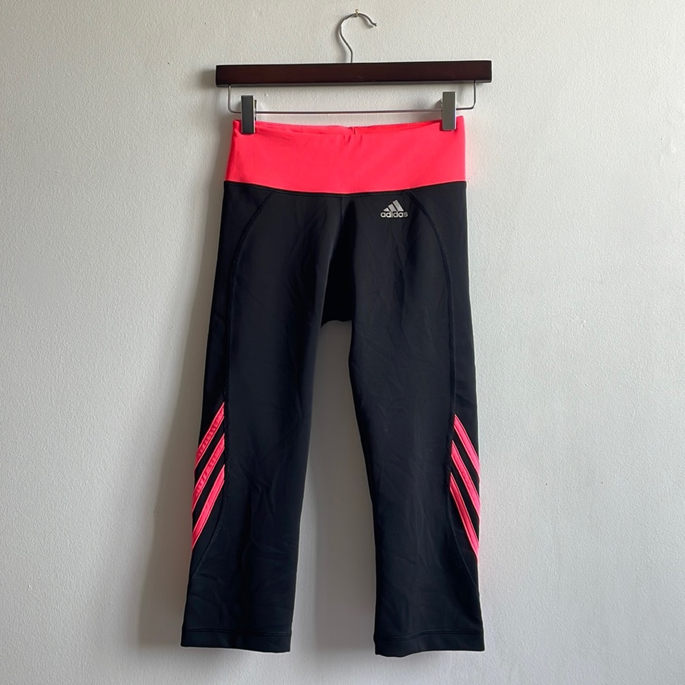 Adidas Capri Pants Small Black & Pink